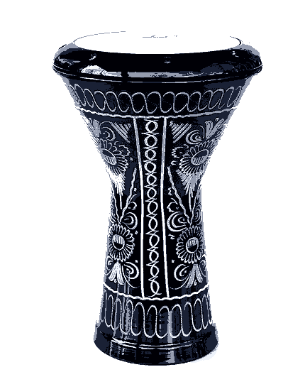 Dithered black doumbek drum