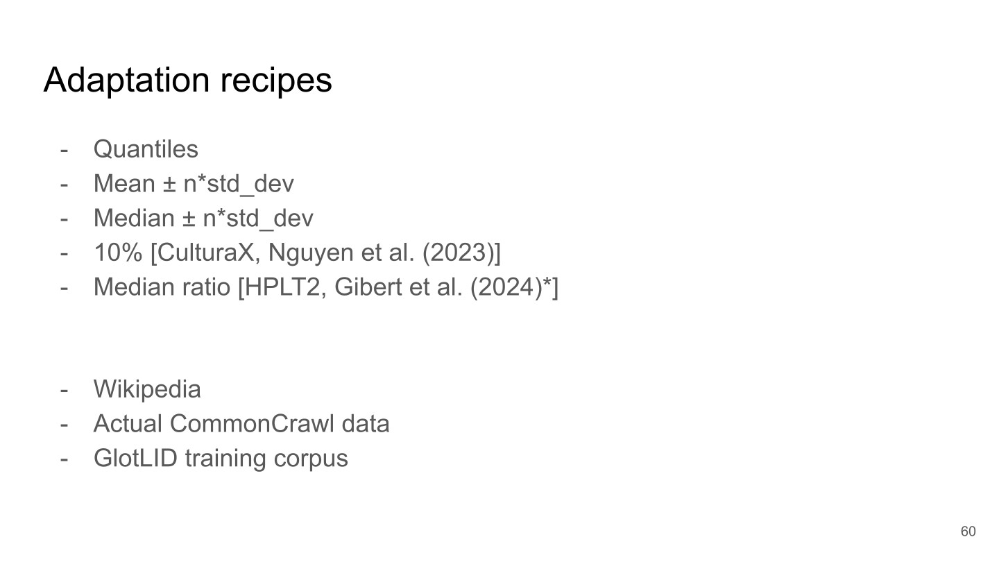 Page 60 of 74 from FineWeb 2 — Multilingual Web Data at Scale, included in Lucia Domenichelli's HPLT × NLPL Winter School notes.