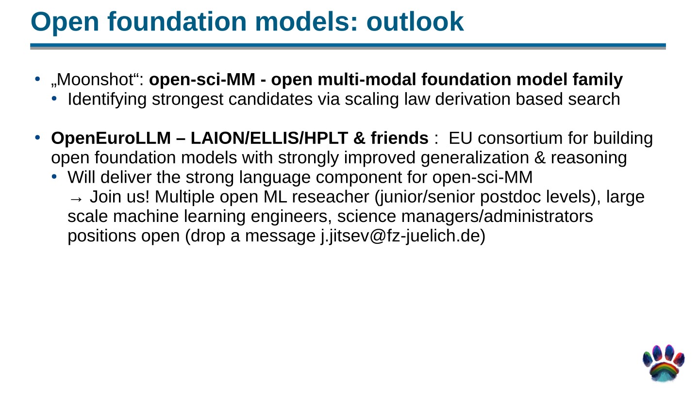 Page 97 of 100 from Open Foundation Models: Scaling Laws & Generalization, included in Lucia Domenichelli's HPLT × NLPL Winter School notes.