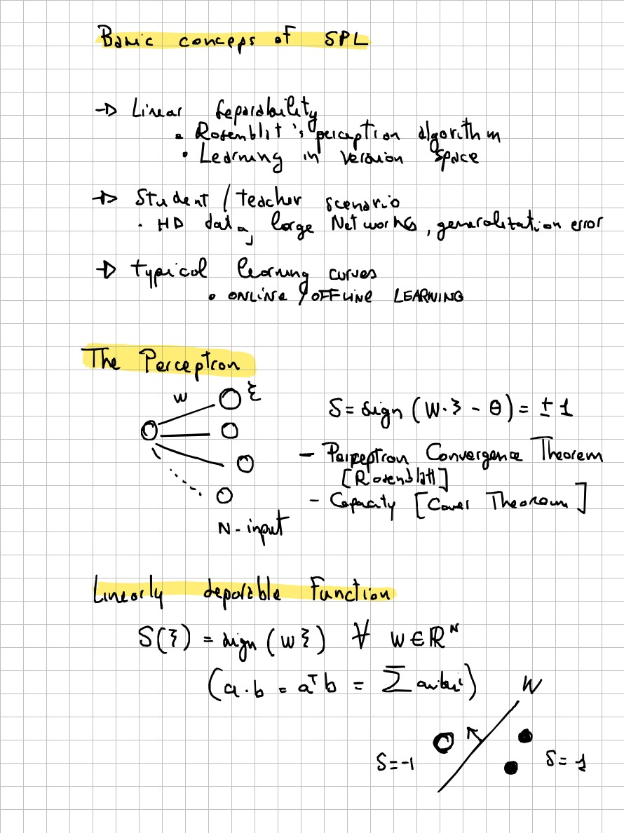 Page 3 of 32 of Lucia Domenichelli's handwritten notes from Michael Biehl's lectures.