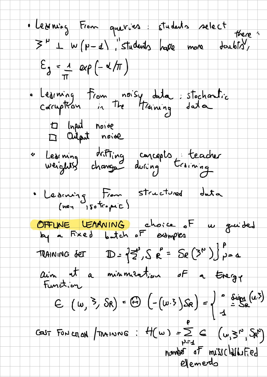 Page 16 of 32 of Lucia Domenichelli's handwritten notes from Michael Biehl's lectures.