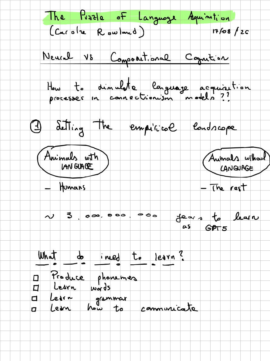 Page 1 of 12 of Lucia Domenichelli's handwritten notes from Caroline Rowland's lectures.