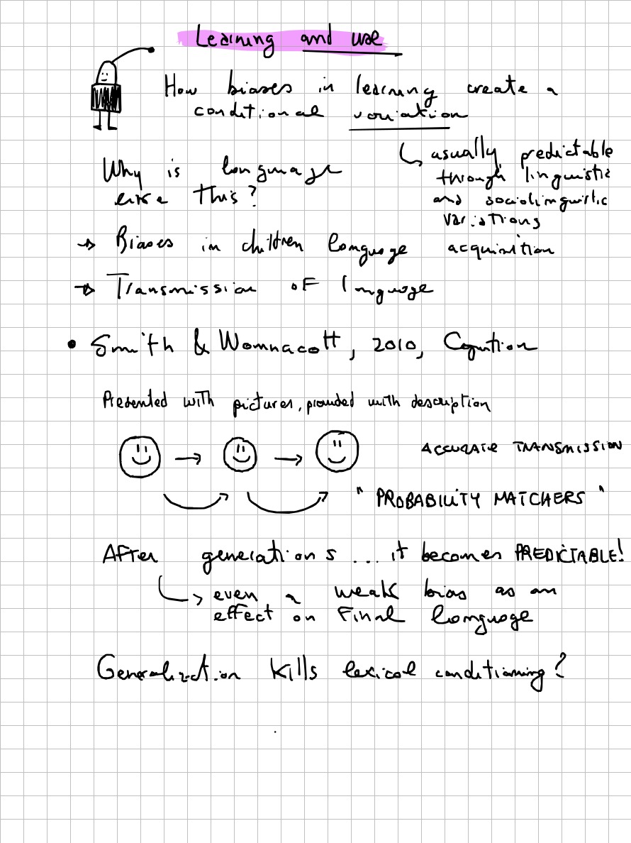 Page 3 of 3 of Lucia Domenichelli's handwritten notes from Kenny Smith's lecture.