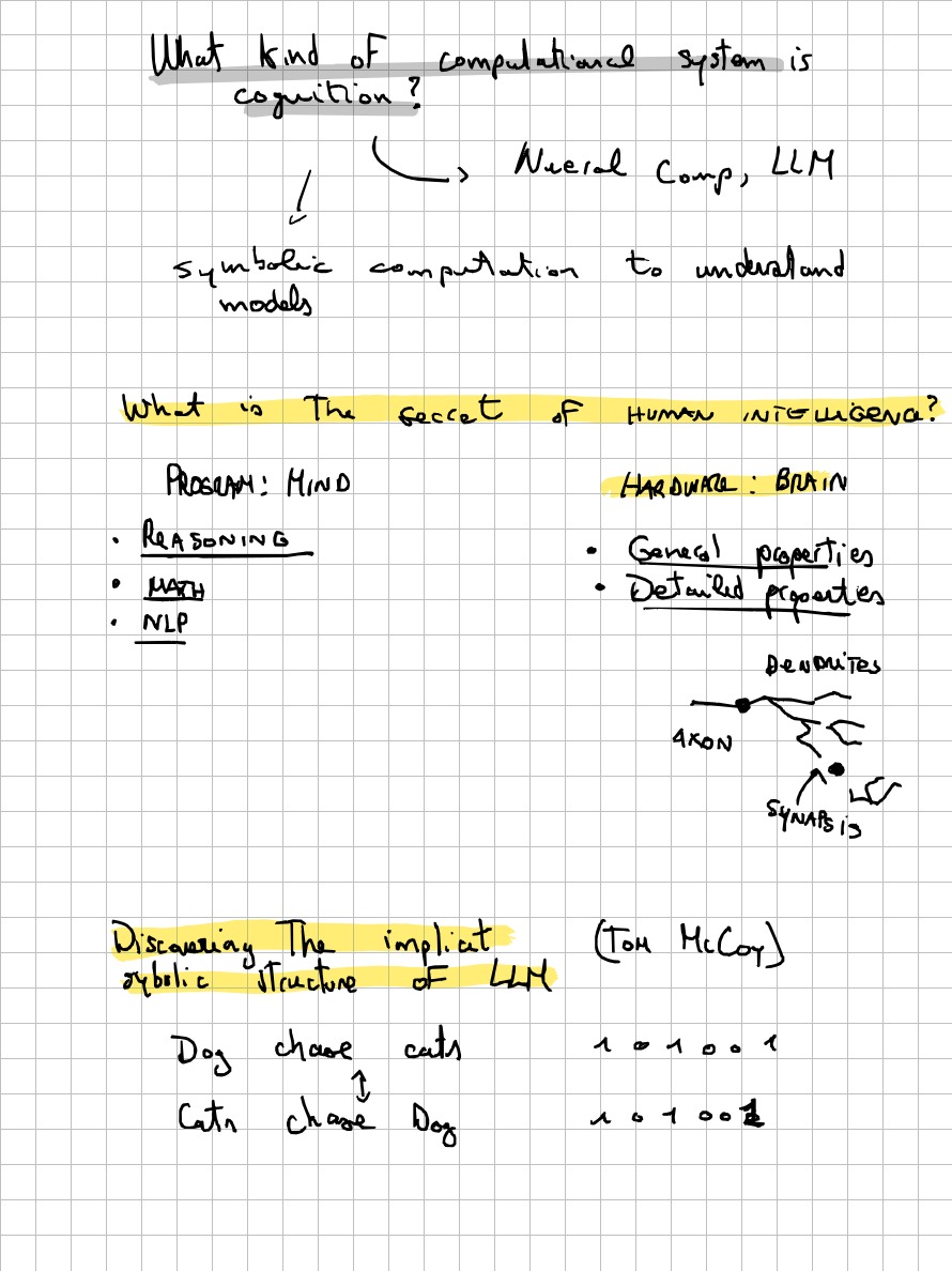 Page 2 of 19 of Lucia Domenichelli's handwritten notes from Paul Smolensky's lectures.