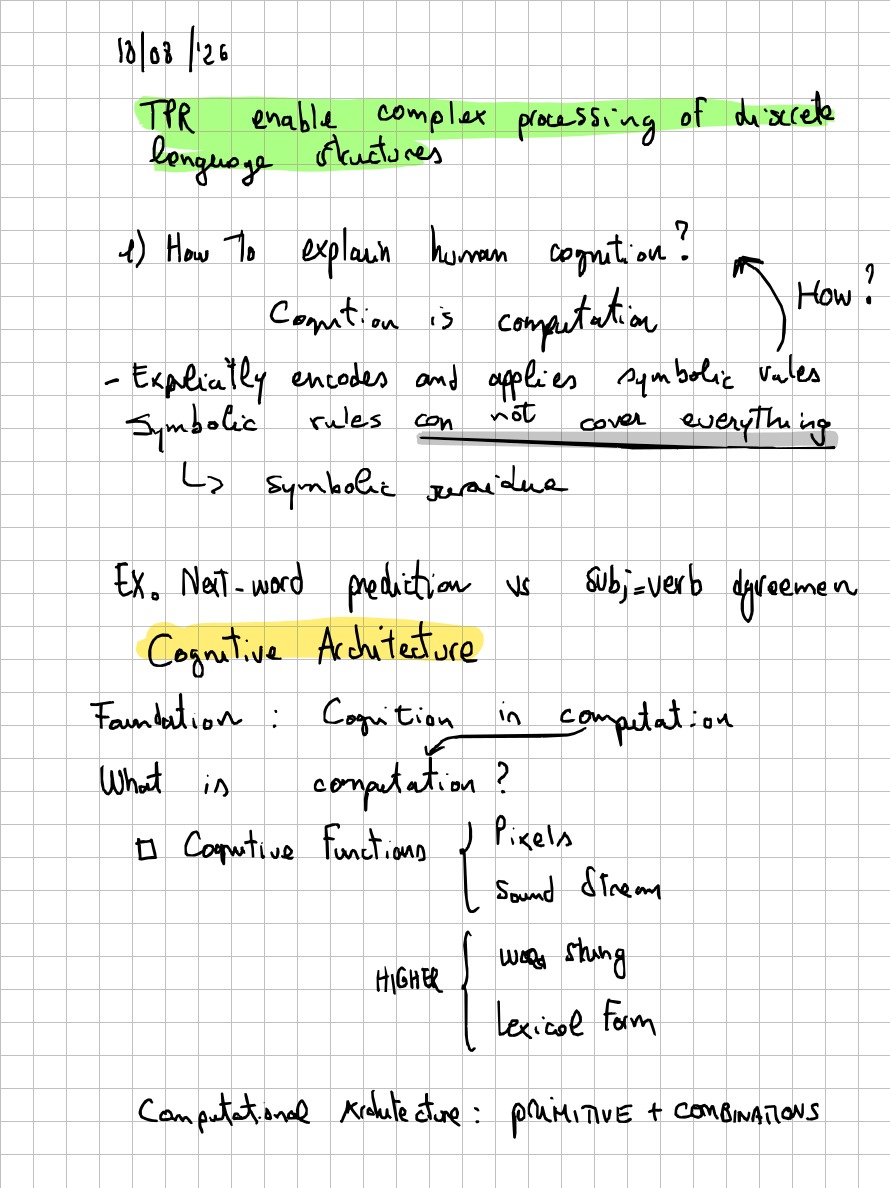 Page 6 of 19 of Lucia Domenichelli's handwritten notes from Paul Smolensky's lectures.