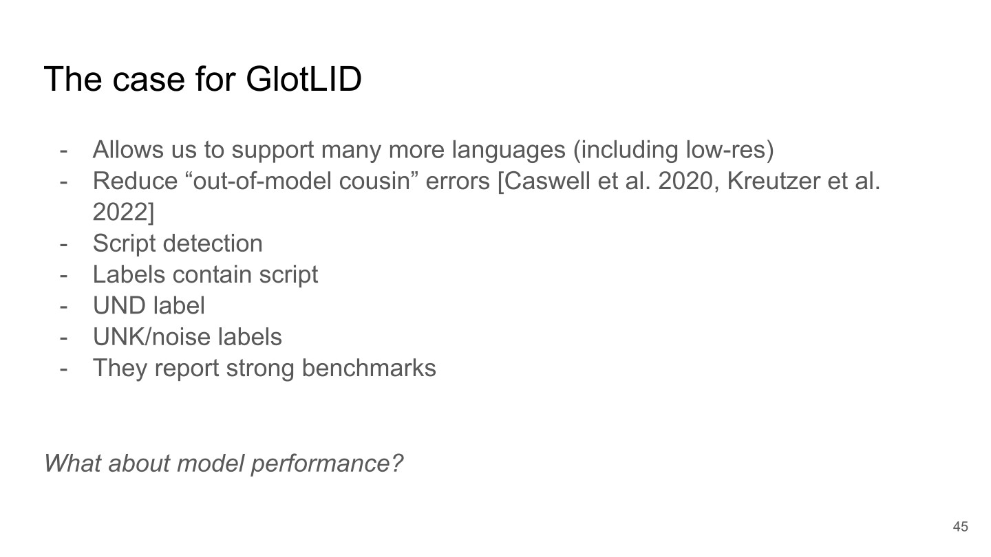 Page 45 of 74 from FineWeb 2 — Multilingual Web Data at Scale, included in Lucia Domenichelli's HPLT × NLPL Winter School notes.