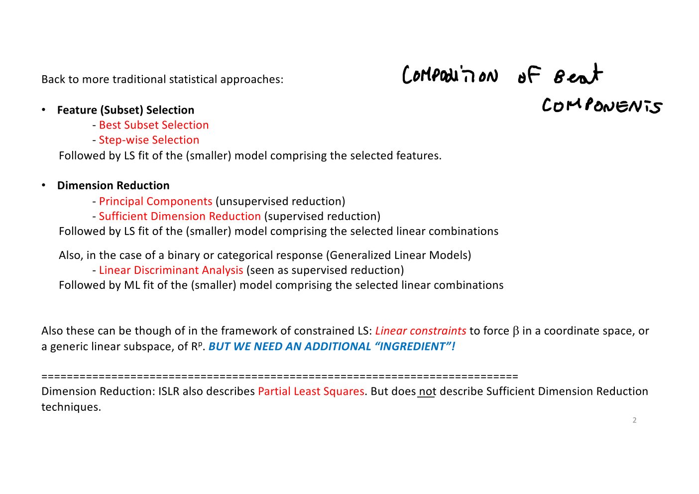 Original annotated Statistical Learning and Large Data course material, page 134 of 172.