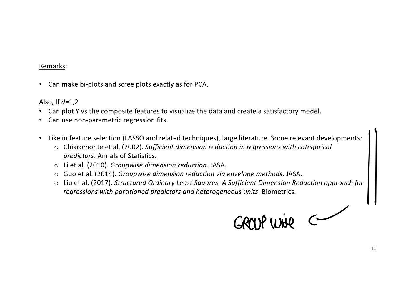 Original annotated Statistical Learning and Large Data course material, page 143 of 172.