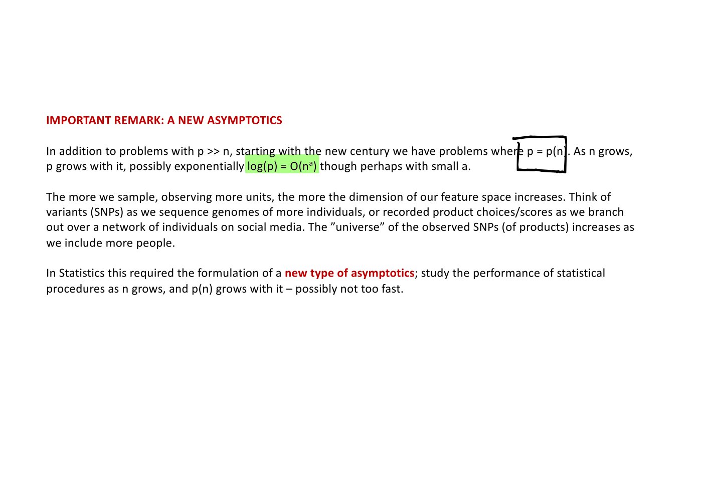 Original annotated Statistical Learning and Large Data course material, page 153 of 172.