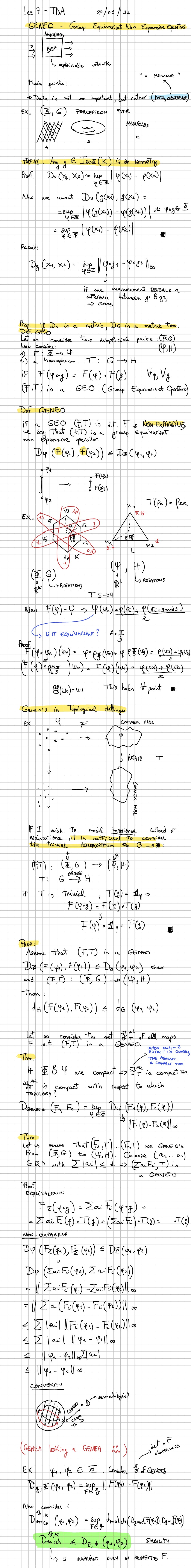 Handwritten Topological Data Analysis notes, lecture sheet 7 of 7.